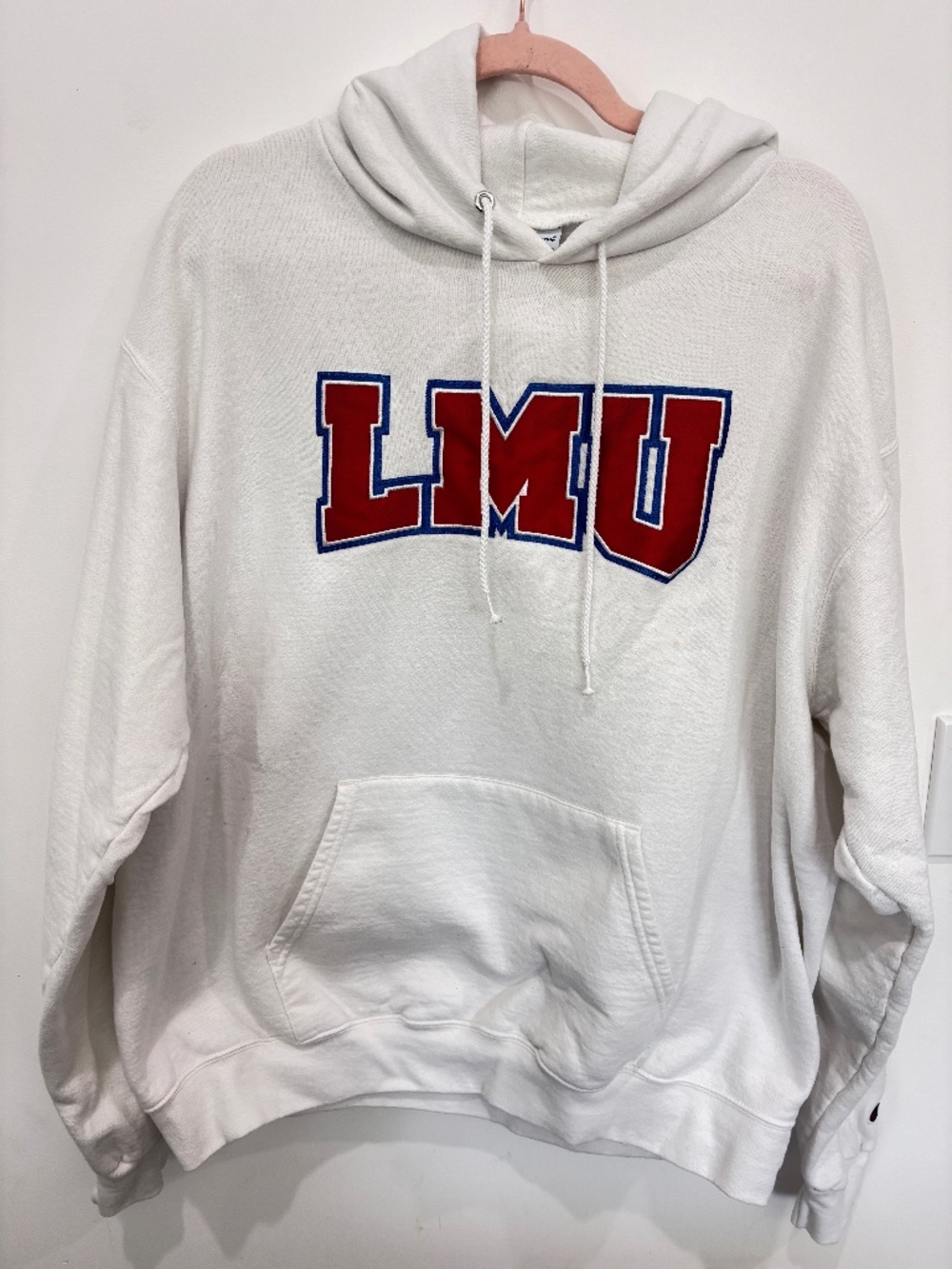 Champion LMU Loyola Marymount University Hoodie White College Sweatshirt XL